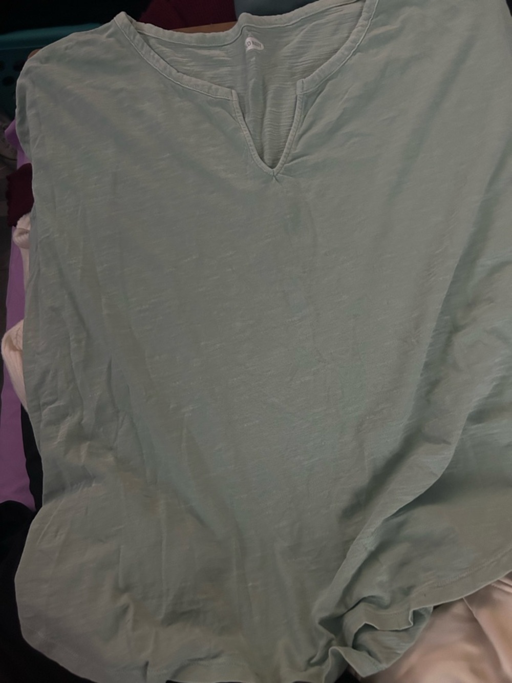 Light Sage Green V-Neck Top